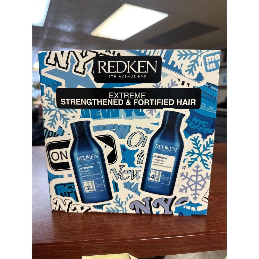 Ltd-Edt Redken Extreme Holiday Kit that includes a 16.9oz Extreme Sham/Cond #376